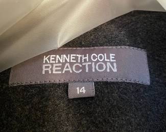 Kennith Cole Gray Double Breasted Pea Coat - Women's Size 14