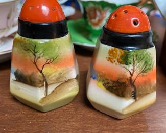 Japanese Salt and Pepper Shakers with Tree Design