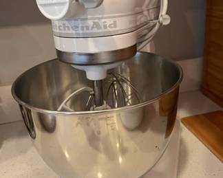 White Kitchen Aid Stand Mixer with Attachments