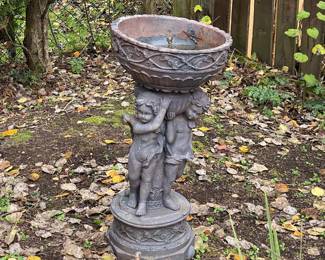 Cherub Themed Bird Bath