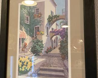 Framed and Matted Mediterranean Street Print by Sandro Guidi