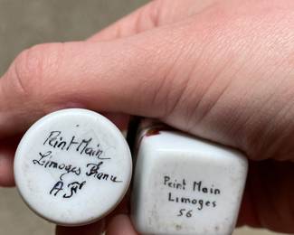 Round Peint Main Limoges Trinket Box, Square Paint Main Limoges Trinket Box