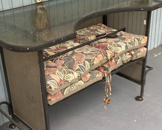 Outdoor Bar with Glass Top