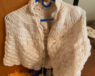 White Crocheted Cape