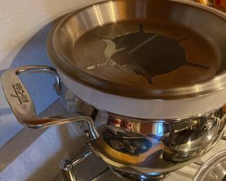 All-Clad Stainless Steel Fondue Pot with Ceramic Insert
