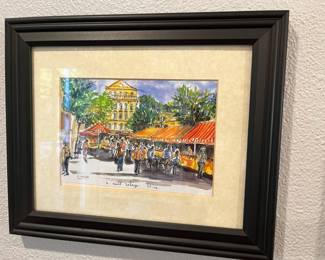 Water Color "Le cours Saleya Nice" by Serge Veran