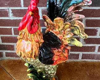 Ceramic rooster statue