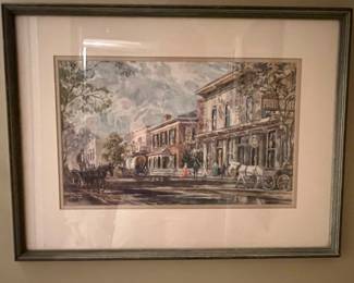 Commemorative print of first Wacovia Bank office