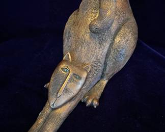 Manka McCarthy signed cat figurine