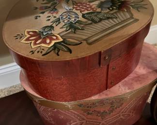 Painted wooden boxes