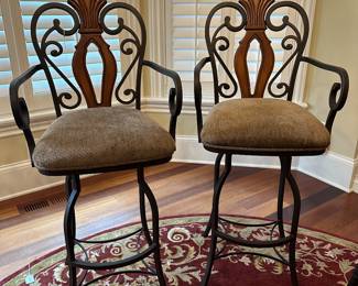G45 - $250 PAIR -Bar Stools Measures 20" wide x 29" floor to seat x 48" floor to top.
