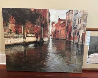 H19- $25. Frits Thaulow print on canvas. Measures 48" wide x 38.5" tall.