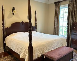 G29 - $325. Lexington Brand - Palmer Home Collection. King Size 4 poster bed (NO mattress/box spring included). Very good used condition.