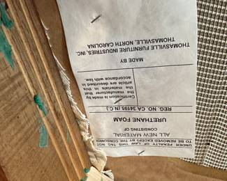 G36 - $2000. SET - Thomasville Mahogany Dining Room Table with 2 captains chairs, 4 regular. 2 leaves. Table Pads. AND. Large lighted china cabinet with glass shelves. Overall in excellent condition - beautiful wood with inlay.