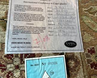 R2 - $500 - Capel Rug style 2993 - 100% wool, Measures 10'1" x 13'9". Was used under bed in the master bedroom - so no food stains/heavy wear! Does have sun fading around the edges - center is in perfect condition. Would be great for a living room where the center would be seen - GREAT condition overall!