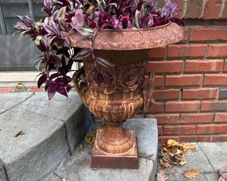 H23 - $85 - PAIR of Metal Planter Urns.