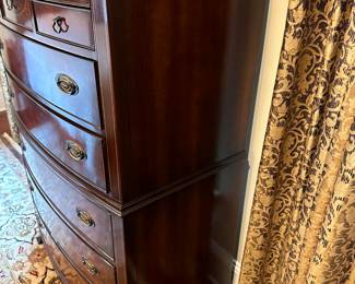G33 - $225. White Furniture - Mebane NC. Measures 21.5" deep x 36.5" wide x 56" tall. Very good vintage condition - all drawers slide. There are a few small pieces of the decorative trim that have come off over the years and those are in a bag incase you want to reattach.