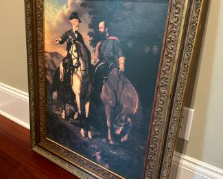 H24 - $85. "Last Meeting" Robert E. Lee & Stonewall Jackson Beautifully Framed Print. Measures 21" x 26".