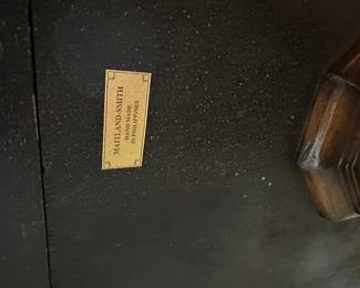 G19 - $950. Maitland Smith Choate Game Table. Measures 32" square x 30" tall. Legs have been repaired - see photos. Game pieces NOT included.