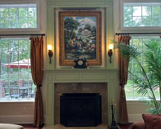 H6 - $450 - Large Framed Art over the fireplace. Measures 4' wide x 5' tall.