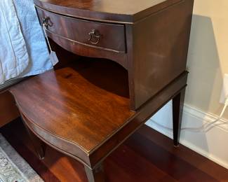 G32 - $125 PAIR. White Furniture - Mebane NC Nightstand PAIR. Measures 18" wide x 21" deep x 28" tall. Single drawer. Sturdy - very good vintage condition.