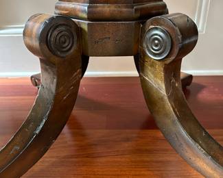 G19 - $950. Maitland Smith Choate Game Table. Measures 32" square x 30" tall. Legs have been repaired - see photos. Game pieces NOT included.