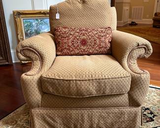 G24 - $125 Each. Key City Furniture Chair - 2 available. Measures 39.5" wide x 36" tall. Purchased from Furnitureland South.