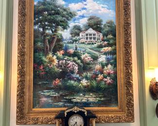 H6 - $450 - Large Framed Art over the fireplace. Measures 4' wide x 5' tall.