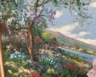 H3 - $175. Large Signed Painting (Robert L?) Measures 40" x 34"