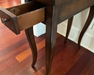 G37 - $60 - Seven Seas by Hooker Furniture small table. Measures 11" deep x 28" long x 31.5" tall. Has single drawer.