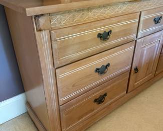 G11 - $150 Dresser & Mirror measures 17" deep x 68" wide x 87" tall with mirror.
