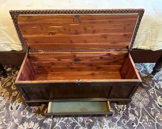 G30 - $75 - Lane cedar chest measures 16" deep x 44" wide x 19.5" tall. Has "secret" drawer on bottom.