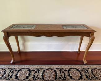 G6 - $75. Sofa Table measures 15.5" deep x 55.5" wide x 25.5" tall.