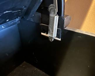 G40 - $95. Entry Bench. Measures 18" deep x 40" wide x 70" tall. Hinge needs screws replaced to hold lid up - otherwise sturdy and good looking piece.