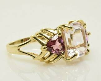 Pink Tourmaline Ring 14k Yellow Gold 3.43 Carats Size 6.5 -- $370