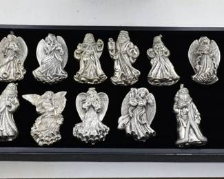 Reed and Barton Sterling Silver Angel and Santa Ornaments -- $100 each