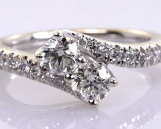 Ever Us Diamond Engagement Ring 14k White Gold 1.00 Carats Size 6.5 -- $700