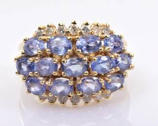 EFFY BH Tanzanite & Diamond Ring in 14k Yellow Gold 3.07 Carats Size 5 -- $420