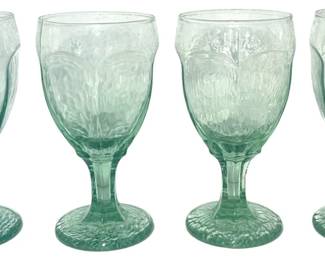 Libbey Green Glass Goblets