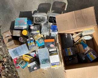 Large Lot of Nails, Screws, Bolts & Fasteners