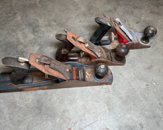 3 Planers, 
- Vintage Stanley Hand Planer - C559MP - Made in the USA
- Craftsman Wood Planer
- Unnamed Planer
