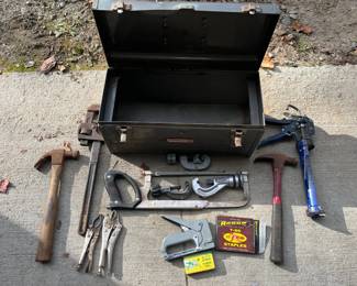 Craftsman Metal Toolbox w/ Hammer, Wrench, & More
