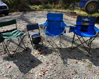  4 Collapsible Camping Chairs with Carry Cases