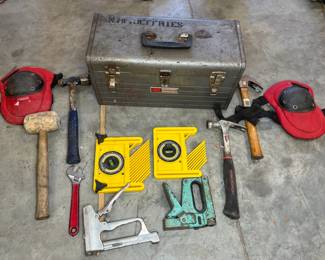 Craftsman Metal Toolbox, Hammers, Feather Boards