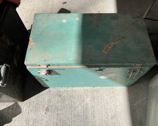 Large Wooden Box of Lead Weights