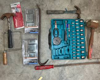 Socket Set, Hammers, Pry Bars & More