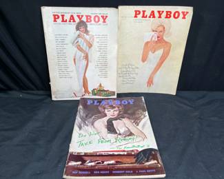 Three 1962 Playboy Magazine