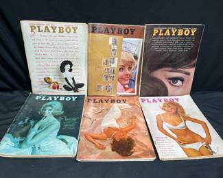 Six 1964 Playbox Magazines July - December
