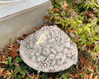 Pair of Antique Stone Fruit and Flower Baskets