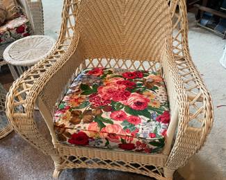 Antique White Wicker Rocking Chair